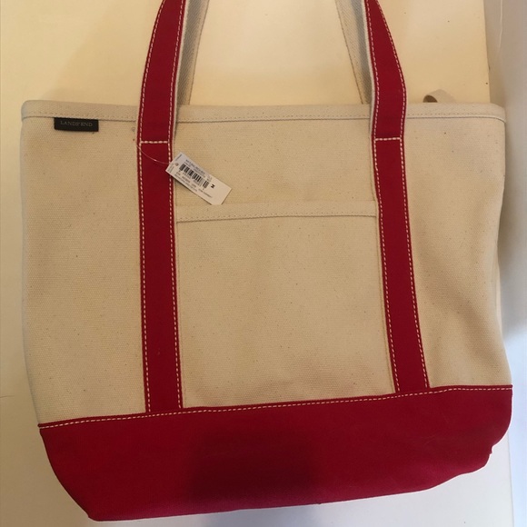 Lands' End Handbags - New Land’s End Canvas Tote - Red